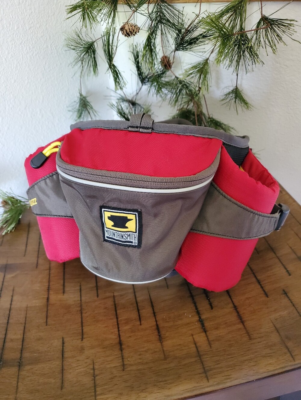 Mountainsmith Buzz Lumbar Pack Red Gray Hiking Waist Bag Vintage Gorpcore